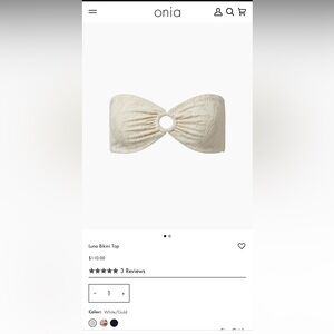 Onia Luna Bikini Top | White/Gold